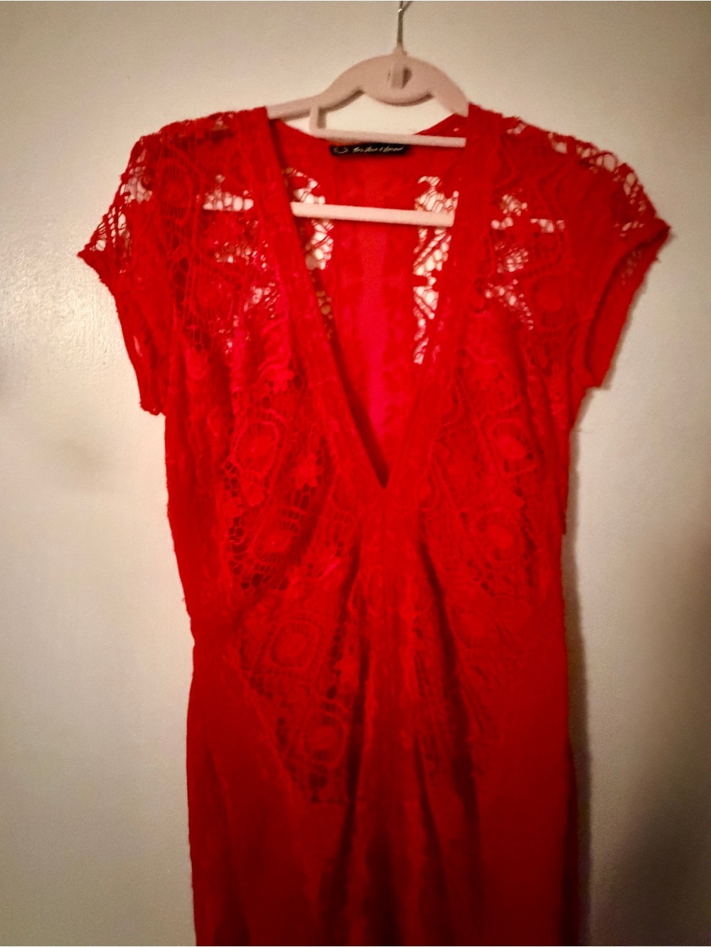 For Love & Lemons Red Lace Maxi Dress Size M - Picture 6 of 14